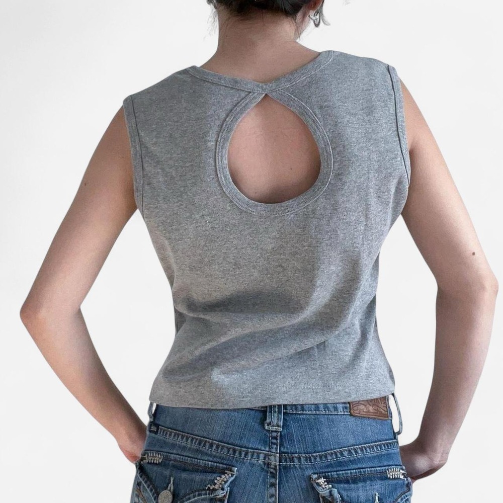 Vintage Biker Bedazzled‎ Grey Tank - Picture 4 of 7